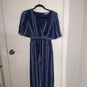 Navy blue romper duster